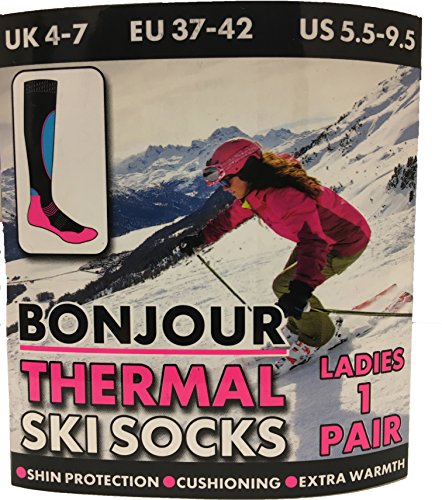 4 Pares de Calcetines de Esquí de Alto Rendimiento para Mujer - Con pernera larga - Térmicos - Surtidos - Tallas UK 4-7