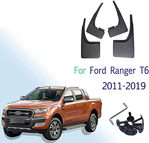 4 Piezas Car Guardabarros para Ford Ranger T6 2011-2019, Duradero Guardabarros Delantero Trasero Car Protección Accessories