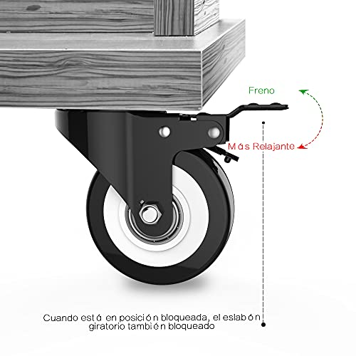 4 ruedas muebles de 50MM 300KG de Capacidad de ruedas giratorias Ruedas para Muebles Rueda Pivotantes Ruedas Con Freno ruedas muebles con freno Ruedas Pequeñas ruedas giratorias para carros