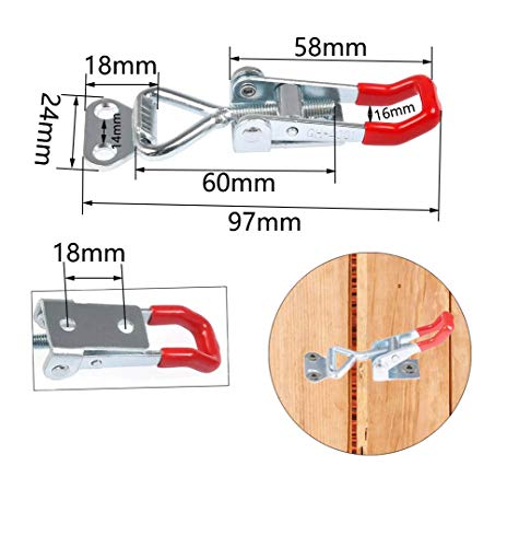 6 Piezas Abrazadera de Palanca Metal Abrazadera de Liberación Rápida Abrazadera de Palanca Cerradura de Palanca Ajustable para Armarios, Puertas, Cajas y otros Dispositivos