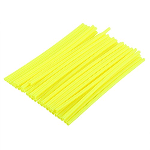 72Pcs Spoke Skins - Cubiertas Fundas de Radio de Rueda para Motocross Bicicletas de Suciedad - 10 colores (Color: Amarillo Fluorescente)