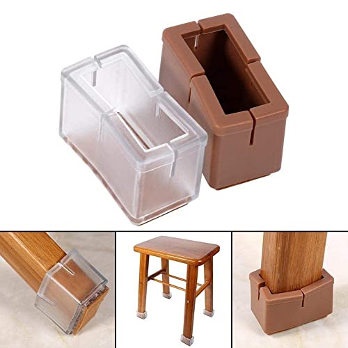 8 tapas para patas de silla de silicona, rectangulares, para muebles, tablas, patas cubiertas, protección de patas con suela de goma