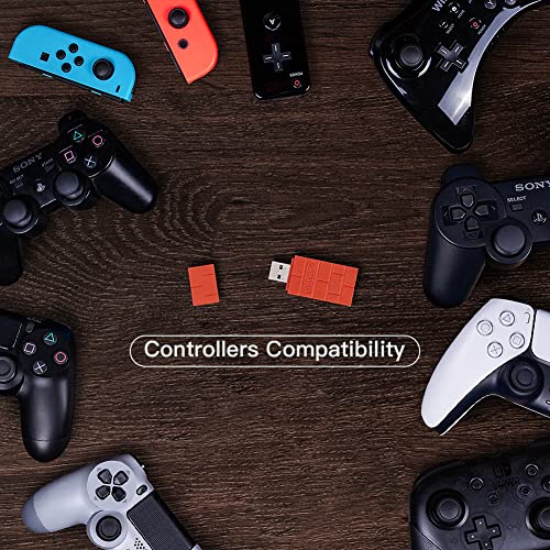 8Bitdo Wireless USB Adaptador, Bluetooth Receptor para Joycons, Switch Pro, PS5, PS4, PS3 en Switch, PC, Android TV Box, Raspberry Pi, Retrofreak