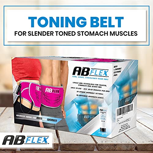 Ab Flex Estimulador Muscular Abdominales Cinturón de tonificación AB para Unos músculos Abdominales tonificados y Delgados (Rosa)