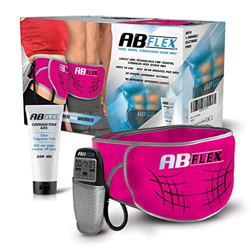 Ab Flex Estimulador Muscular Abdominales Cinturón de tonificación AB para Unos músculos Abdominales tonificados y Delgados (Rosa)