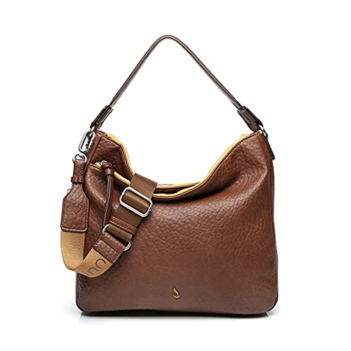 Abbacino bolso hobo de mujer con asa bandolera en cognac