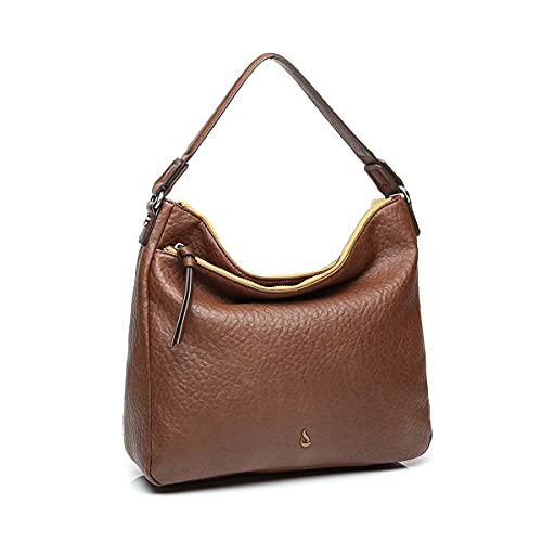 Abbacino bolso hobo de mujer con asa bandolera en cognac