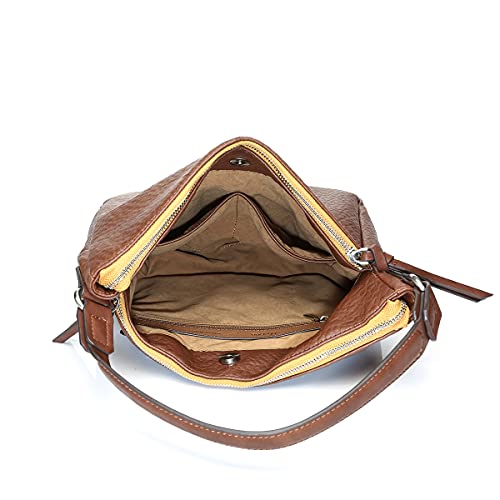 Abbacino bolso hobo de mujer con asa bandolera en cognac