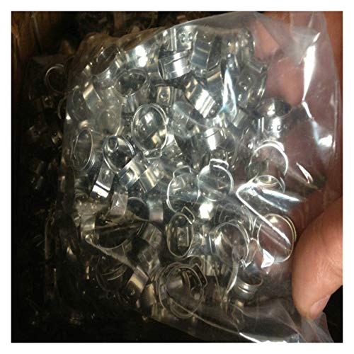 Abrazadera de Manguera 20pcs One One Ear Stepless Manguera Abrazadera 304 Clips de tubería de acero inoxidable sujetando la abrazadera de tubo rápido 6.5mm a 95.0mm Línea de combustible de engranajes