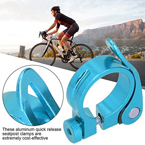 Abrazadera de sillín de bicicleta Abrazadera de poste de asiento conveniente Alto factor de seguridad, para bicicleta de carretera(azul)