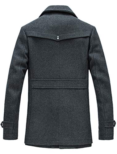 Abrigo cálido de lana para hombre de Lavnis, cuello alto, abrigo de invierno, abrigo corto, chaqueta de invierno, negocios, ocio Style6 gris fino. L
