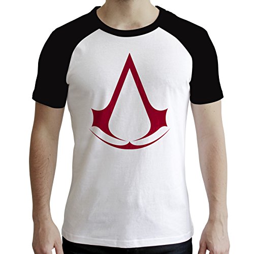 ABYstyle - Assassin'S Creed - Camiseta - Crest - Hombre - Blanco y Negro (L)