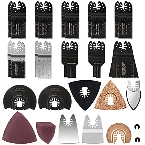 Accesorios Multiherramienta, 105PCS Hojas Sierra Oscilante Cuchillas Multiherramienta Juego de Accesorios para Herramientas Oscilantes Multifunción Bosch Fein Dremel para Cortar Madera Metal Plástico