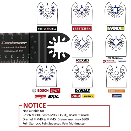 Accesorios Multiherramienta, 105PCS Hojas Sierra Oscilante Cuchillas Multiherramienta Juego de Accesorios para Herramientas Oscilantes Multifunción Bosch Fein Dremel para Cortar Madera Metal Plástico