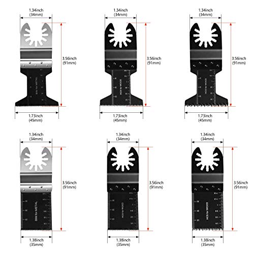 Accesorios multiherramienta, SPTA 22 Piezas Accesorios para Herramientas Oscilantes Multifunción Cuchillas oscilantes Parkside Dewalt Ryobi Bosch para Corte de madera/metal y plástico con -A1306SET