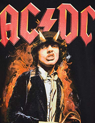 AC/DC Fire and Horns Camiseta, Negro, XXL para Hombre