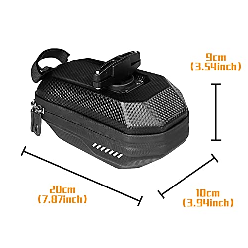 ACEACE MTB Mountain Bike Saddle Trasero Pannier Hard Shell Bag Bicicleta Bolsa de Cola de Carbono Caso Impermeable Equipo de Ciclismo (Color : Black)