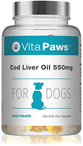 Aceite de Hígado de Bacalao 550mg para Perros - 180 Perlas - VitaPaws