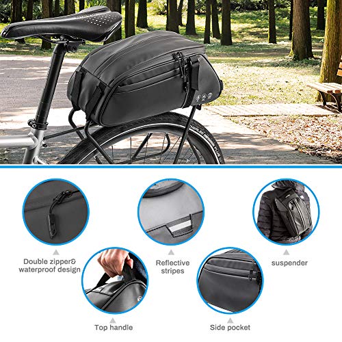 Achort Bolsa Trasera para Bicicleta Impermeable Multifuncional Alforja Trasera Bicicleta Bolsa de Hombro para Ciclismo al Aire Libre