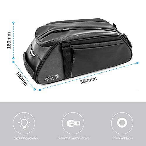 Achort Bolsa Trasera para Bicicleta Impermeable Multifuncional Alforja Trasera Bicicleta Bolsa de Hombro para Ciclismo al Aire Libre