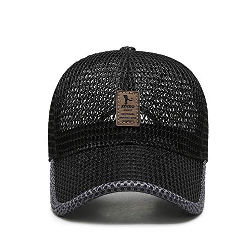 Adantico Gorras de béisbol para Unisex Hombre Sombreros de Verano Sombrero de Malla Transpirable (Negro)