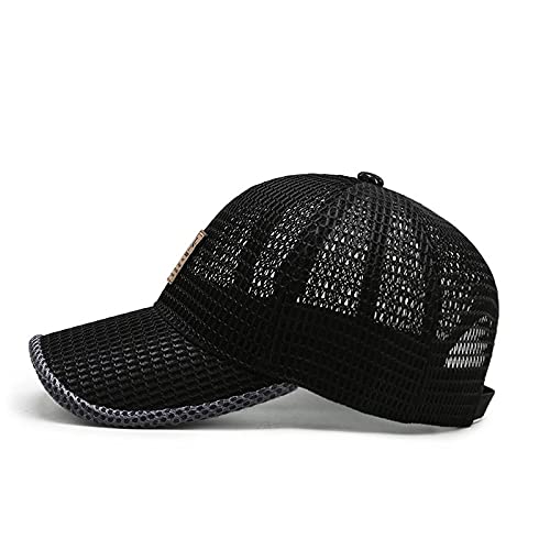 Adantico Gorras de béisbol para Unisex Hombre Sombreros de Verano Sombrero de Malla Transpirable (Negro)