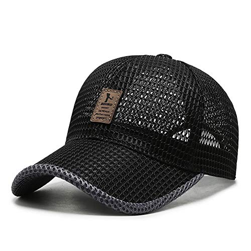 Adantico Gorras de béisbol para Unisex Hombre Sombreros de Verano Sombrero de Malla Transpirable (Negro)