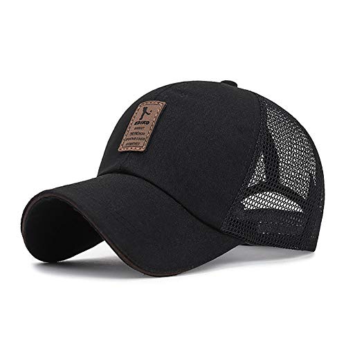 Adantico Gorras de béisbol para Unisex Sombreros de Verano Hombre Sombrero de Malla Transpirable (Negro)