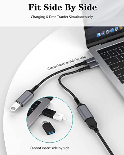 Adaptador USB C a USB 3.1,[2 Piezas] Cable OTG Puerto USB C Macho a Puerto USB A Hembra Host Cable para Huawei, Honor, Moto, Samsung, Oneplus, Sony, Xiaomi Redmi, Pocophone etc.