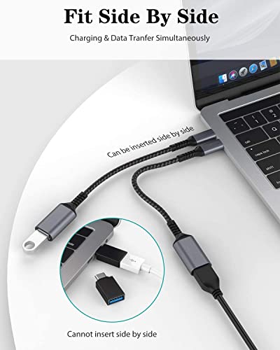 Adaptador USB C a USB 3.1,[2 Piezas] Cable OTG USB Tipo C Macho a USB Hembra Adapter para MacBook Pro, Xiaomi Note 7/Mi 9T, Galaxy S10/S9, Huawei P10/P9/Mate 10, y Más Dispositivos con USB C
