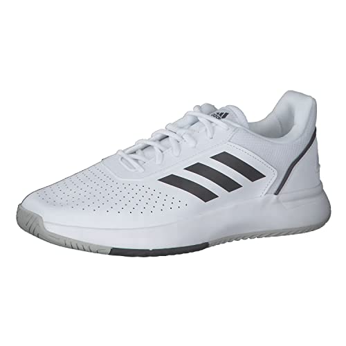 adidas COURTSMASH, Tennis Shoe Hombre, Cloud White/Core Black/Grey, 45 1/3 EU