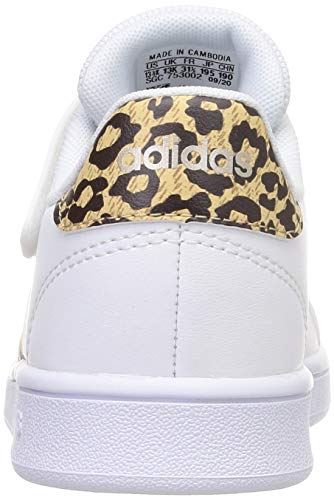 adidas Grand Court, Sneaker, Cloud White/Cloud White/Champagne Metallic, 29 EU