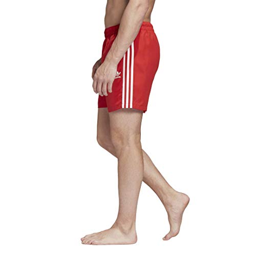 adidas Originals 3 Stripe Swims Pantalones Cortos, Lush Red, S para Hombre