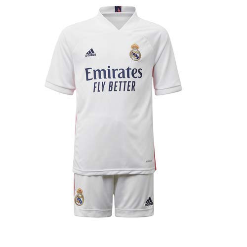 Adidas Real Madrid Temporada 2020/21 Equipación Completa Oficial, Niños, Blanco, 104 (3-4 años)