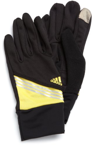 adidas Sprint II Running Guantes Accesorios, Unisex, Black/Rave Yellow