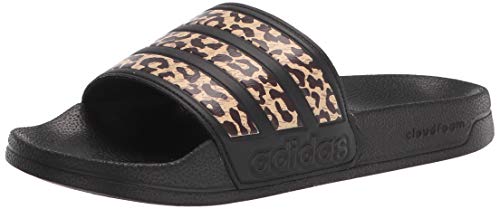 adidas Women's Adilette Shower Slide Sandal, Black/Black/Black, 8