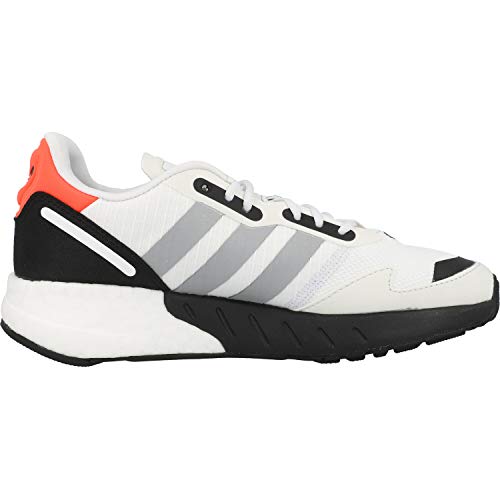 adidas ZX 1K Boost J, Zapatillas Deportivas, Crystal White Silver Met Core Black, 40 EU