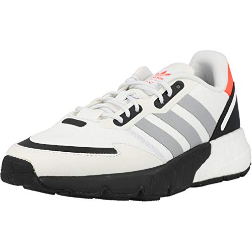 adidas ZX 1K Boost J, Zapatillas Deportivas, Crystal White Silver Met Core Black, 40 EU