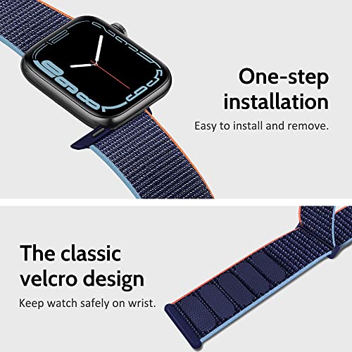 AdMaster Correa de Nylon Compatible con Apple Watch 38mm 40mm 41mm 42mm 44mm 45mm, Pulsera Deportiva Elástica Trenzada Ajustable para Mujeres Hombres para iWatch Series 7 SE 6 5 4 3 2 1