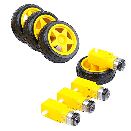 Adore store Kit de Ruedas de Motor DC Piezas de neumáticos de Motor TT eléctrico para Robot Smart Car Modelo Electrónico Producto DIY 4PCS, TT Motor