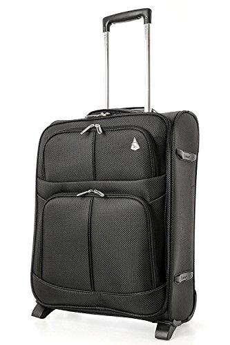 Aerolite 55x40x20 Extensible a 55x40x23cm Tamaño Máximo de Vueling y Ryanair Prioridad Trolley Maleta Equipaje de Mano Cabina Ligera, Negro