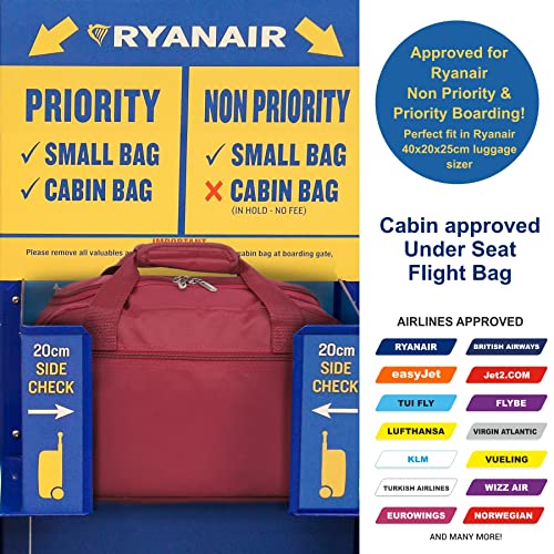 Aerolite noviembre Nuevo Ryanair 40x20x25 Tamaño máximo de la Cabina del Equipaje del Bolso Bolso de Viaje de Vuelo, (Vino)