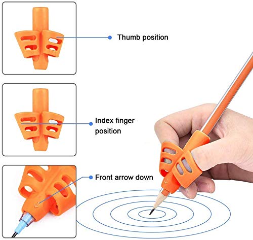 Agarres para Lápices, 9 Pieces Nuevos Ergonómica Agarre Para Escritura Herramienta de Corrección de Postura