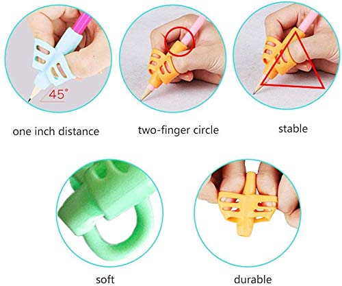 Agarres para Lápices, 9 Pieces Nuevos Ergonómica Agarre Para Escritura Herramienta de Corrección de Postura