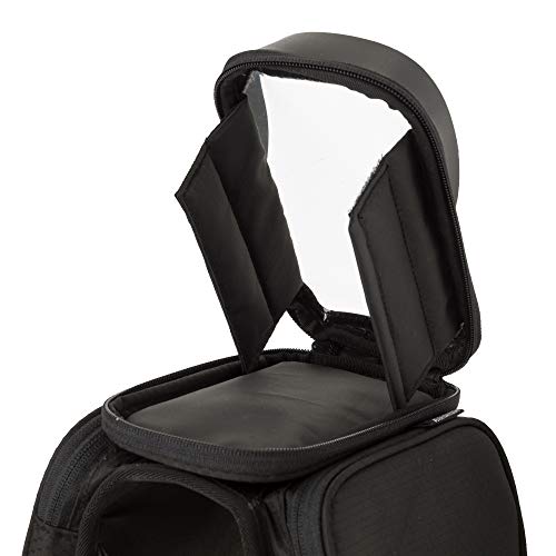 AGU Essentials Performance Bolsa Doble para Cuadro de Bicicleta con Portateléfonos, Bolsa Portateléfono 1 Litro para Bicicleta, Repelente al Agua, Reflectante, Poliéster Reciclado 100% - Negro