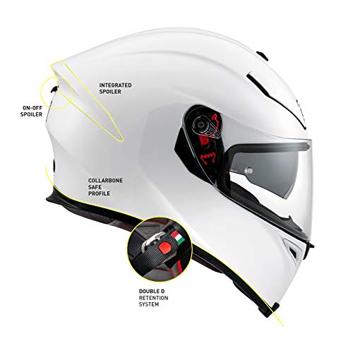 AGV 0041A4MY_005_XS K5 S Solid Casco Moto Integral, Blanco Perla, XS