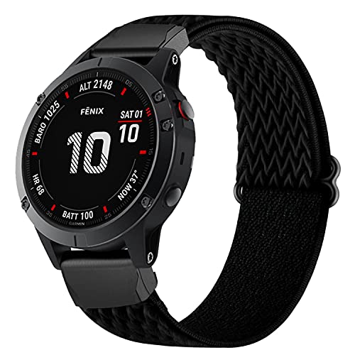 Ahayo Correa elástica para reloj Fenix 6X / Fenix 5X, 26 mm, ajuste rápido, suave, elástica, correa de nailon para Garmin Fenix 6X Pro/Sapphire, Fenix 5X/5X Plus, Enduro, Tactix Delta, Quick Fit 26mm,