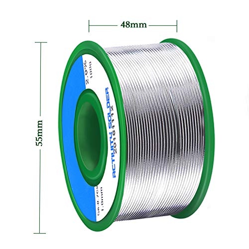 Aiglam Estaño de Soldadura Sin Plomo, 1mm Alambre de Soldar con Núcleo de Colofonia, Sn97.3% 2% Cu0.7% para Soldadura Eléctrica, 100g