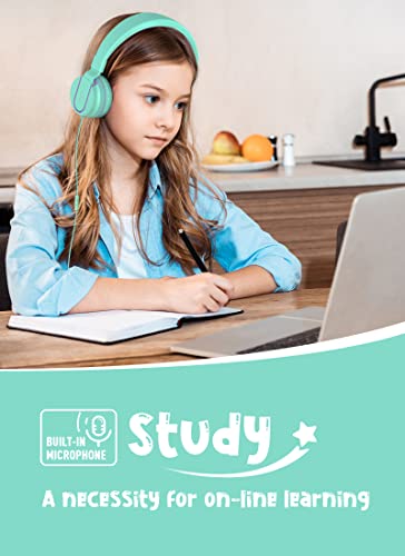 AILIHEN I35 Auriculares para niños con 85dB Volumen de micrófono Limitado Niños Niñas Niños Auriculares con Cable portátiles Ligeros y Plegables de 3,5 mm para Aviones Escolares de Viaje Teléfonos Móviles- Verde Violeta