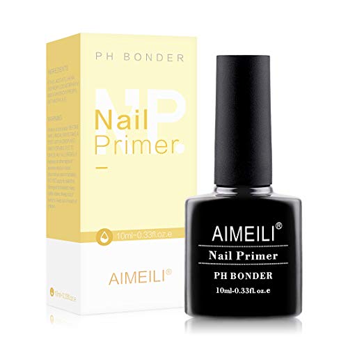 AIMEILI Primer Uñas Nail Primer Bonder Base Preparación de Uñas Deshidratador Primer Para Uñas Esmalte Permanente sin Necesidad de Lámpara UV/LED Esmalte de uñas de Gel Para Diseño de Arte 10ML